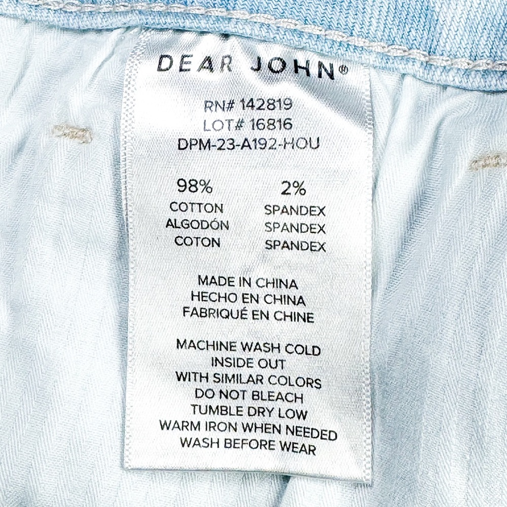 Dear John Blaire Straight Leg Jeans High Rise Light Wash 31x28 Ankle Raw Hem NWT - Picture 8 of 14